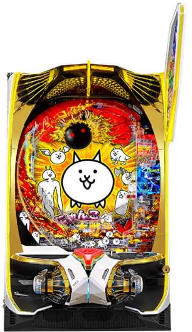 にゃんこ大戦争パチンコのタイトル画面と可愛いキャラクター演出